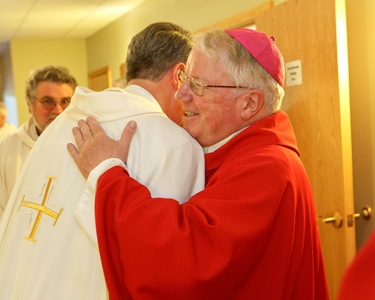 It was annouced at a June 30, 2010 press conference that Fathers Peter Uglietto and Arthur Kennedy have been named by Pope Benedict to be new auxiliary bishops of Boston.  Following the press conference the new bishops-elect concelbrated Mass with Cardinal Seán P. O’Malley.  Photo by Gregory L. Tracy, The Pilot