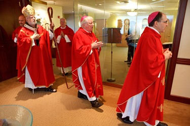 It was annouced at a June 30, 2010 press conference that Fathers Peter Uglietto and Arthur Kennedy have been named by Pope Benedict to be new auxiliary bishops of Boston.  Following the press conference the new bishops-elect concelbrated Mass with Cardinal Seán P. O’Malley.  Photo by Gregory L. Tracy, The Pilot