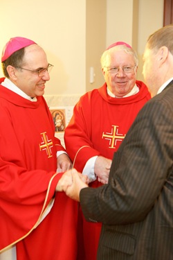 It was annouced at a June 30, 2010 press conference that Fathers Peter Uglietto and Arthur Kennedy have been named by Pope Benedict to be new auxiliary bishops of Boston.  Following the press conference the new bishops-elect concelbrated Mass with Cardinal Seán P. O’Malley.  Photo by Gregory L. Tracy, The Pilot