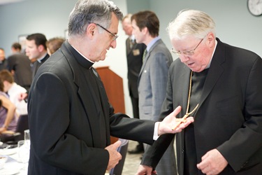 It was annouced at a June 30, 2010 press conference that Fathers Peter Uglietto and Arthur Kennedy have been named by Pope Benedict to be new auxiliary bishops of Boston.  Following the press conference the new bishops-elect concelbrated Mass with Cardinal Seán P. O’Malley.  Photo by Gregory L. Tracy, The Pilot