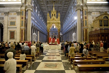 Rome, Sept. 19, 2007- The group celebrated Mass at the Basilica of St. Paul Outside the Walls.  After the Mass, the chains of St. Paul were brought from the basiica's famous reliquary to be venerated by the pilgrims.Catholic-Orthodox Pilgrimage to Rome, Istanbul and St. Petersburg led by Cardinal Sean O’Malley and Greek Orthodox Metropolitan Methodios Sept. 16 to Sept. 26, 2007.  Pilot photos by Gregory L. Tracy 