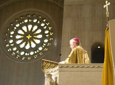 Archbishop Donald W. Wuerl, archbishop of Washington, delivers the homily during the opening Mass.