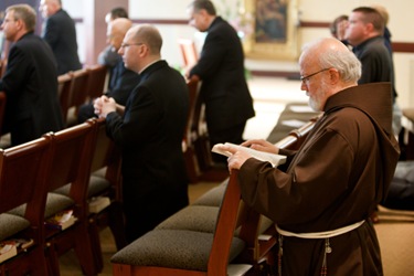 Cardinal's 'Jesu Caritas' meeting with recently ordained priests Sept. 15, 2010. Pilot photo by Gregory L. Tracy