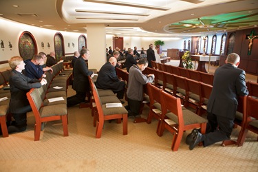 Cardinal's 'Jesu Caritas' meeting with recently ordained priests Sept. 15, 2010. Pilot photo by Gregory L. Tracy