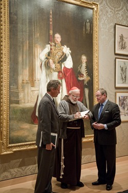 U.S. Senator Scott Brown, Boston Cardinal Sean O'Malley, and Malcolm Rogers, Ann and Graham Gund Director of the Museum of Fine Arts, Boston.
Art of the Americas Wing Dedication Ceremony, November 12, 2010
In background:
Charles Stewart, Sixth Marquess of Londonderry, Carrying the Great Sword of State at the Coronation of King Edward VII, August, 1902, and Mr. W. C. Beaumont, His Page on That Occasion
John Singer Sargent (American, 1856–1925)
1904
Oil on canvas
* Gift of an American Private Collector and Museum purchase with the generous assistance of a Friend of the Museum, and the Juliana Cheney Edwards Collection, M. and M. Karolik Fund, Harry Wallace Anderson Fund, General Funds, Francis Welch Fund, Susan Cornelia Warren Fund, Ellen Kelleran Gardner Fund, Abbott Lawrence Fund, and funds by exchange from a Gift of John Richardson Hall, Bequest of Ernest Wadsworth Longfellow, Gift of Alexander Cochrane, The Hayden Collection—Charles Henry Hayden Fund, Anonymous gift, and Bequest of Maxim Karolik.
*Museum of Fine Arts, Boson
		*Photograph © Museum of Fine Arts, Boston
