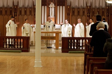 Mass and inaugural broadcast of WQM 1060 AM, Nov. 1 at the Cathedralof the Holy Cross. Pilot photo by Gregory L. Tracy