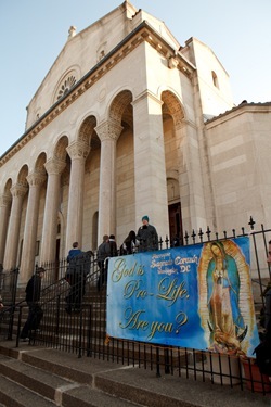 Mass with Boston pro-life pilgrims at Sacred Heart Church, Washington, D.C. Jan. 24, 2011. Pilot photo by Gregory L. Tracy