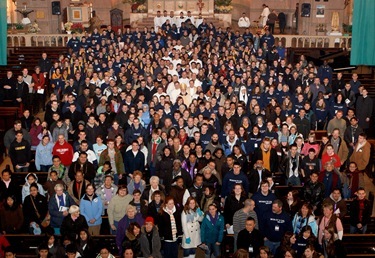 Mass with Boston pro-life pilgrims at Sacred Heart Church, Washington, D.C. Jan. 24, 2011. Pilot photo by Gregory L. Tracy