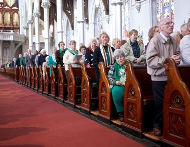 St. Patrick's Day Mass at the Cathedral of the Holy Cross, March 17, 2011. Photo by Gregory L. Tracy, The Pilot