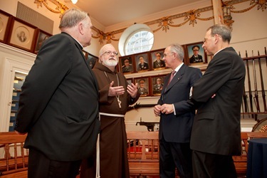 Supreme Knight of the Knights of Columbus Carl Anderson delivers his address "The Importance of President John F. Kennedy’s Inaugural Address 50 Years Later" at Boston's Faneuil Hall April 7, 2011. Photo by Gregory L. Tracy, The Pilot