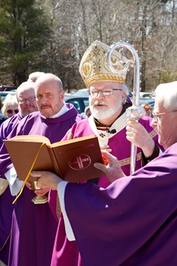 Dedication of stutue of St. Patrick donated by the parishioners of St. Mary, Brookline March 30, 2011. Photo by Gregory L. Tracy, The Pilot