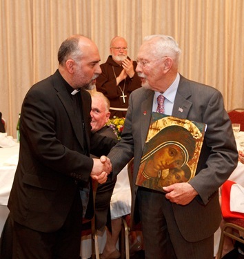 Apsotolic Nuncio Archbishop Pietro Sambi was the guest of honor at the Remptoris Mater Seminary of Boston's second annual gala banquet May 15, 2011. Photo by Gregory L. Tracy