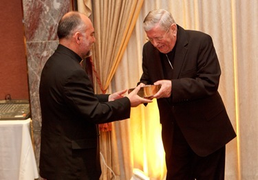 Apsotolic Nuncio Archbishop Pietro Sambi was the guest of honor at the Remptoris Mater Seminary of Boston's second annual gala banquet May 15, 2011. Photo by Gregory L. Tracy