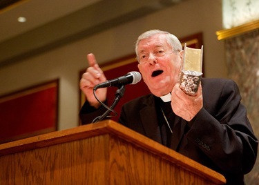 Apsotolic Nuncio Archbishop Pietro Sambi was the guest of honor at the Remptoris Mater Seminary of Boston's second annual gala banquet May 15, 2011. Photo by Gregory L. Tracy