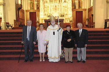 Couples who have been married for 60 years following a Wedding Anniversary Mass at the Cathedral of the Holy Cross in Boston, Sunday, June 26, 2011. (Photo/Lisa Poole)