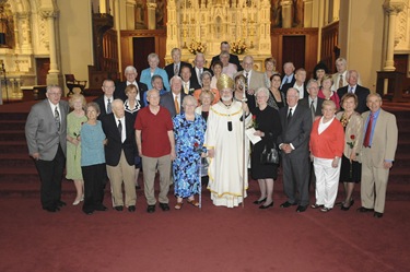 Couples who have been married for 50 years following a Wedding Anniversary Mass at the Cathedral of the Holy Cross in Boston, Sunday, June 26, 2011. (Photo/Lisa Poole)