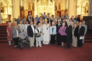 Couples who have been married for 50 years following a Wedding Anniversary Mass at the Cathedral of the Holy Cross in Boston, Sunday, June 26, 2011. (Photo/Lisa Poole)