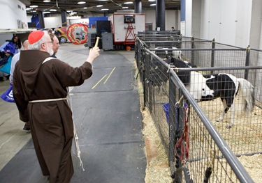 Cardinal Sean P. O'Malley visits Ringing Bros. Barnum and Bailey Circus at Boston's TD Garden  on Oct. 14, 2011 with National Circus Chaplain and Boston priest Father Gerry Hogan. Pilot photo/ Gregory L. Tracy