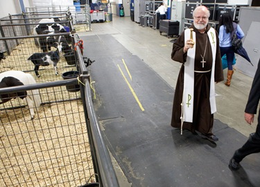 Cardinal Sean P. O'Malley visits Ringing Bros. Barnum and Bailey Circus at Boston's TD Garden  on Oct. 14, 2011 with National Circus Chaplain and Boston priest Father Gerry Hogan. Pilot photo/ Gregory L. Tracy