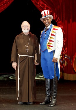 Cardinal Sean P. O'Malley visits Ringing Bros. Barnum and Bailey Circus at Boston's TD Garden  on Oct. 14, 2011 with National Circus Chaplain and Boston priest Father Gerry Hogan. Pilot photo/ Gregory L. Tracy