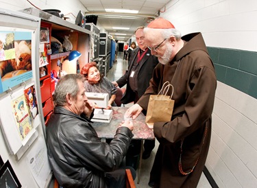 Cardinal Sean P. O'Malley visits Ringing Bros. Barnum and Bailey Circus at Boston's TD Garden  on Oct. 14, 2011 with National Circus Chaplain and Boston priest Father Gerry Hogan. Pilot photo/ Gregory L. Tracy