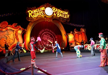 Cardinal Sean P. O'Malley visits Ringing Bros. Barnum and Bailey Circus at Boston's TD Garden  on Oct. 14, 2011 with National Circus Chaplain and Boston priest Father Gerry Hogan. Pilot photo/ Gregory L. Tracy