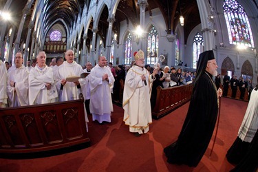 Cardinal O’Malley celebrates the Chrism Mass April 3 at the Cathedral of the Holy Cross.  At the Mass, sacred oils are blessed that will be used in parishes for sacraments throughout the coming year.  Traditionally, the day is also an occasion to celebrate priestly fraternity. Pilot photo by Gregory L. Tracy