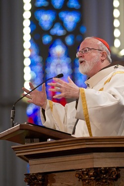 Cardinal O’Malley celebrates the Chrism Mass April 3 at the Cathedral of the Holy Cross.  At the Mass, sacred oils are blessed that will be used in parishes for sacraments throughout the coming year.  Traditionally, the day is also an occasion to celebrate priestly fraternity. Pilot photo by Gregory L. Tracy