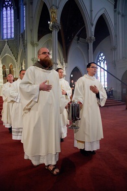 Cardinal O’Malley celebrates the Chrism Mass April 3 at the Cathedral of the Holy Cross.  At the Mass, sacred oils are blessed that will be used in parishes for sacraments throughout the coming year.  Traditionally, the day is also an occasion to celebrate priestly fraternity. Pilot photo by Gregory L. Tracy