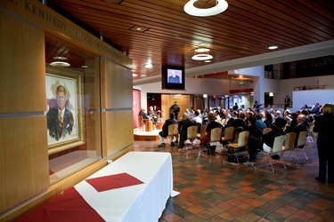 Cardinal Jaime Ortega of Havana and Cardinal Seán P. O’Malley of Boston participate in a forum “Church and Community: A Dialogue About the Role of the Catholic Church in Cuba” at the Harvard Kennedy School of Government in Cambridge, Mass. April 24, 2012.  The discussion was moderated by Jorge Dominguez, the Vice Provost for International Affairs at Harvard.
Pilot photo/ Gregory L. Tracy
