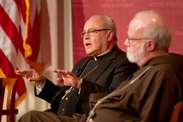 Cardinal Jaime Ortega of Havana and Cardinal Seán P. O’Malley of Boston participate in a forum “Church and Community: A Dialogue About the Role of the Catholic Church in Cuba” at the Harvard Kennedy School of Government in Cambridge, Mass. April 24, 2012.  The discussion was moderated by Jorge Dominguez, the Vice Provost for International Affairs at Harvard.
Pilot photo/ Gregory L. Tracy
