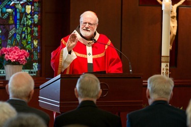 Celebration with jubilarian brothers April 25, 2012 at the Archdiocese of Boston Pastoral Center: Brother Donald Birtles, CFX, was celebrating his 70th anniversary.  Brothers Frederick Codair, CFX; John Doyle, CFX; John Kerr, CFX and Brother James Lucas, OMI were all celebrating their 60th anniversary. Brother James Eckert, CFX was celebrating his 50th anniversary and Brother Rahl Bunsa of the Brotherhood of Hope was celebrating his 25th anniversary. Pilot photo by Gregory L. Tracy