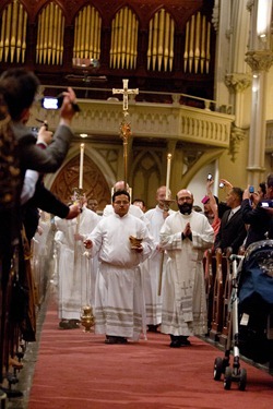 Mass with orchestra and choir of "The Suffering of the Innocents" and Boston members of the Neocatechumenal Way, May 5, 2012 at the Cathedral of the Holy Cross.  Photo by Gregory L. Tracy