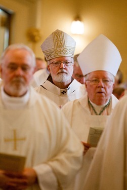 Cardinal Seán P. O’Malley celebrates the Mass of Thanksgiving for all involved in child protection and safe environment efforts in the Archdiocese of Boston June 10, 2012 at Our Lady Help of Christians Church in Newton.  The Mass marked the 10th anniversary of the USCCB Charter for the Protection of Children and Young People and was an opportunity to thank all who have helped the Archdiocese in the implementation of the Charter as volunteers and as staff.  (Pilot photo/ Gregory L. Tracy)