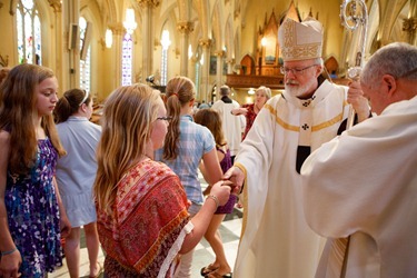 Cardinal Seán P. O’Malley celebrates the Mass of Thanksgiving for all involved in child protection and safe environment efforts in the Archdiocese of Boston June 10, 2012 at Our Lady Help of Christians Church in Newton.  The Mass marked the 10th anniversary of the USCCB Charter for the Protection of Children and Young People and was an opportunity to thank all who have helped the Archdiocese in the implementation of the Charter as volunteers and as staff.  (Pilot photo/ Gregory L. Tracy)