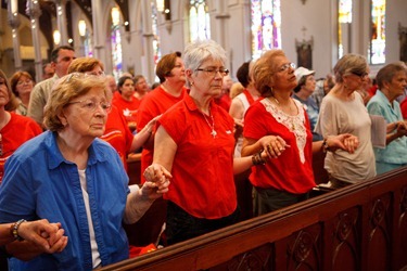 Members of the new ecclesial movement and realities celebrate the Pentecost Vigil with Cardinal Sean P. O’Malley at the Cathedral of Holy Cross May 26, 2012. Pilot photo/ Gregory L. Tracy