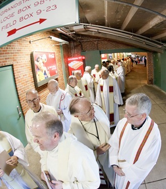 Mass at Fenway Park to mark the 150th anniversary of Boston College and Boston College High School Sept. 15, 2012. Pilot photo/ Gregory L. Tracy