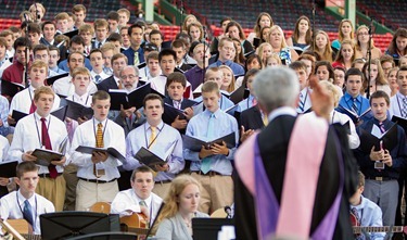 Mass at Fenway Park to mark the 150th anniversary of Boston College and Boston College High School Sept. 15, 2012. Pilot photo/ Gregory L. Tracy