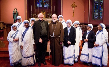 Msgr. Leo Maasburg speaks on the life of Blessed Mother Teresa at the Cathedral of the Holy Cross Sept. 16, 2012. Pilot photo/ Christopher S. Pineo 