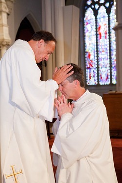 Ordination of Permanent Deacons Robert C. Balzarini, Vincent Gatto, James T. Hinkle, Michael C. Joens, Jonathan Jones, Brian K. Kean, Thomas O’Shea, Louis J. Piazza, William K. Reidy, and Paulo Torrens, Sept. 22, 2012 at the Cathedral of the Holy Cross. 
Pilot photo/ Gregory L. Tracy
