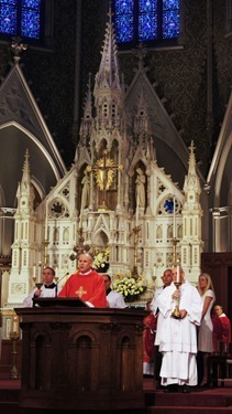 The annual Red Mass for members of the legal professions, celebrated Sept. 28, 2012 at the Cathedral of the Holy Cross.  
Pilot photo/ Kevin Blatt