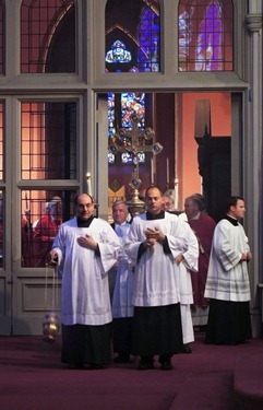 The annual Red Mass for members of the legal professions, celebrated Sept. 28, 2012 at the Cathedral of the Holy Cross.  
Pilot photo/ Kevin Blatt