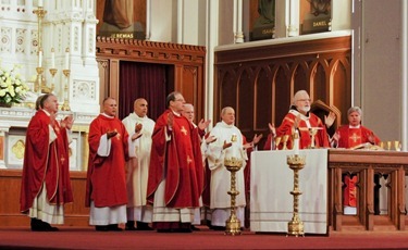 The annual Red Mass for members of the legal professions, celebrated Sept. 28, 2012 at the Cathedral of the Holy Cross.  
Pilot photo/ Kevin Blatt