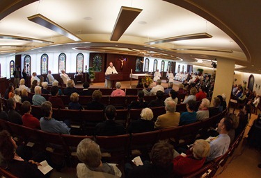 Cardinal Seán P. O’Malley celebrates a Mass at the Archdiocese of Boston’s Bethany Chapel to open the Year of Faith Oct. 11, 2012.  Afterward, members of the media were invited to observe as he sent Twitter messages on the Year of Faith and on the physician assisted suicide ballot measure.<br /><br /><br /><br /><br /><br /><br />
Pilot photo by Gregory L. Tracy