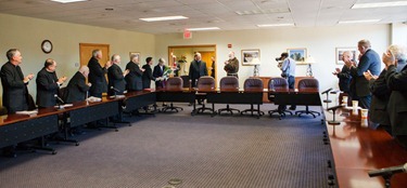 Press conference and Mass Nov. 9, 2012 marking the Pope’s announcement that vicar general Msgr. Robert P. Deeley has been named an auxiliary bishop of Boston.
Pilot photo/ Gregory L. Tracy
