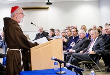 Press conference to annouce cardinal's acceptance of the pastoral plan "Disciples in Mission" Nov. 15, 2012. 
Photo by Gregory L. Tracy, The Pilot