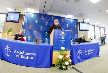 Press conference to annouce cardinal's acceptance of the pastoral plan "Disciples in Mission" Nov. 15, 2012. 
Photo by Gregory L. Tracy, The Pilot