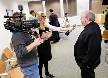 Press conference to annouce cardinal's acceptance of the pastoral plan "Disciples in Mission" Nov. 15, 2012. 
Photo by Gregory L. Tracy, The Pilot