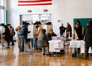 Cardinal Seán P. O’Malley prepares to leave his local polling place at Cathedral High School after casting his ballot Nov. 6, 2012.
Pilot photo/ Gregory L. Tracy
