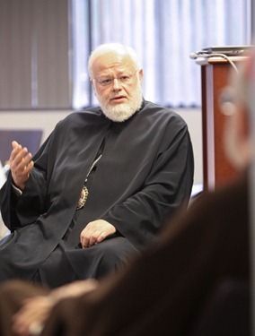 Religious leaders gather after effort on Question 2. Pilot photo/ Gregory L. Tracy